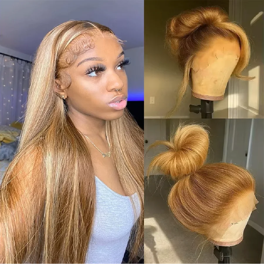 

Парик Highlight Wig 13x6 HD Lace Frontal с естественной линией роста волос, предварительно прорезанный, 36 дюймов, 200% плотность, прямой парик с кружевной передней частью из натуральных человеческих волос