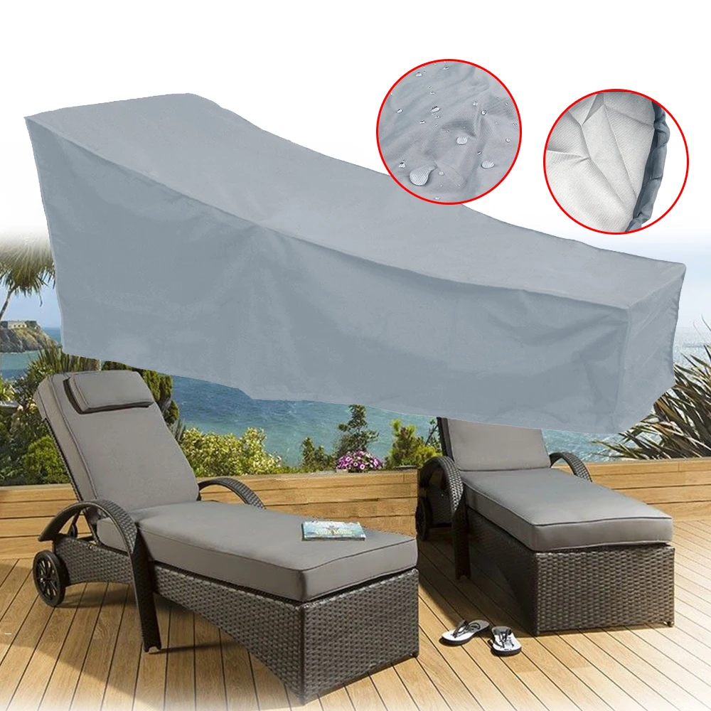 Outdoor Garden Sunbed Cover Sun Lounger Cover Patio Outdoor Lounge Chair Recliner Protective Cover Furniture Waterproof Cover