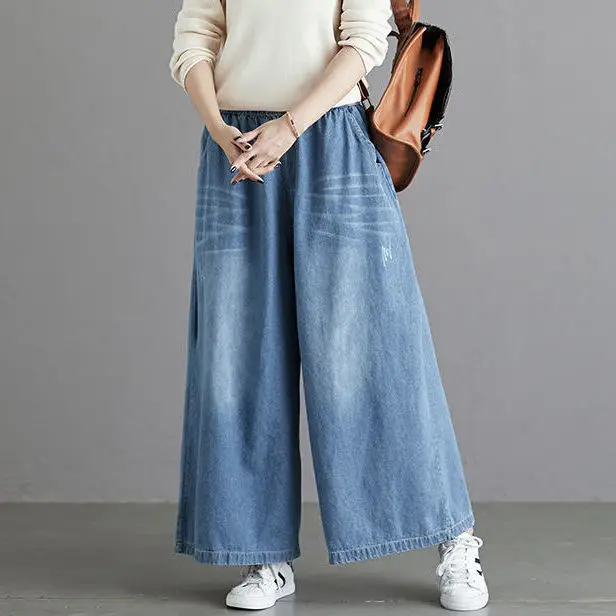 Mom Jeans Wide Leg Pant Women Pants High Waist Jean Baggy Clothes Korean Fashion Women\'s Clothing 2024 Streetwear Y2k Urban Warm