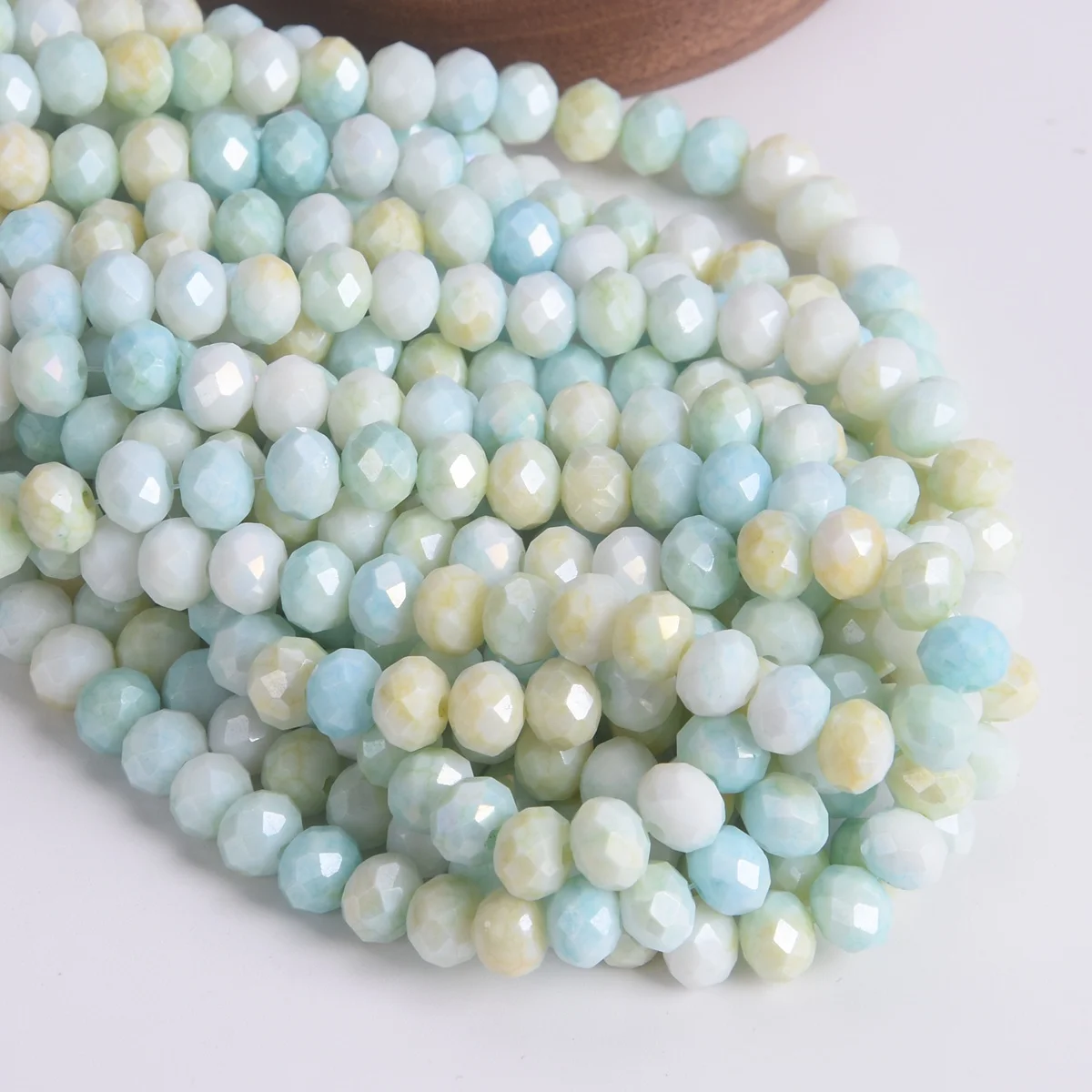 Mixed Colors Rondelle Shape 6x5mm 8x6mm Faceted Opaque Glass Loose Spacer Beads Lot For Jewelry Making DIY Bracelet Findings - Image 6