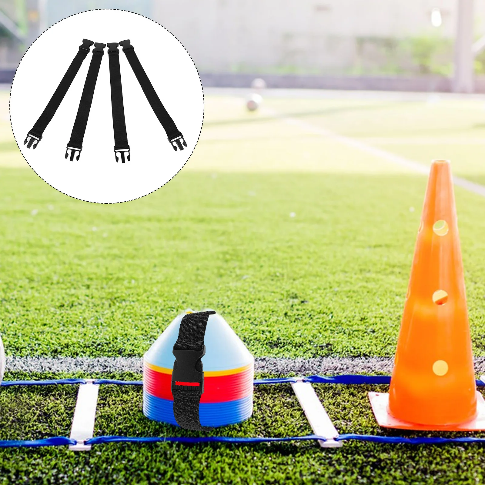 

4pcs Football Cone Bind Straps Adjustable Lightweight Durable For Soccer Practice Agility Training Gym Workouts Portable Fitness
