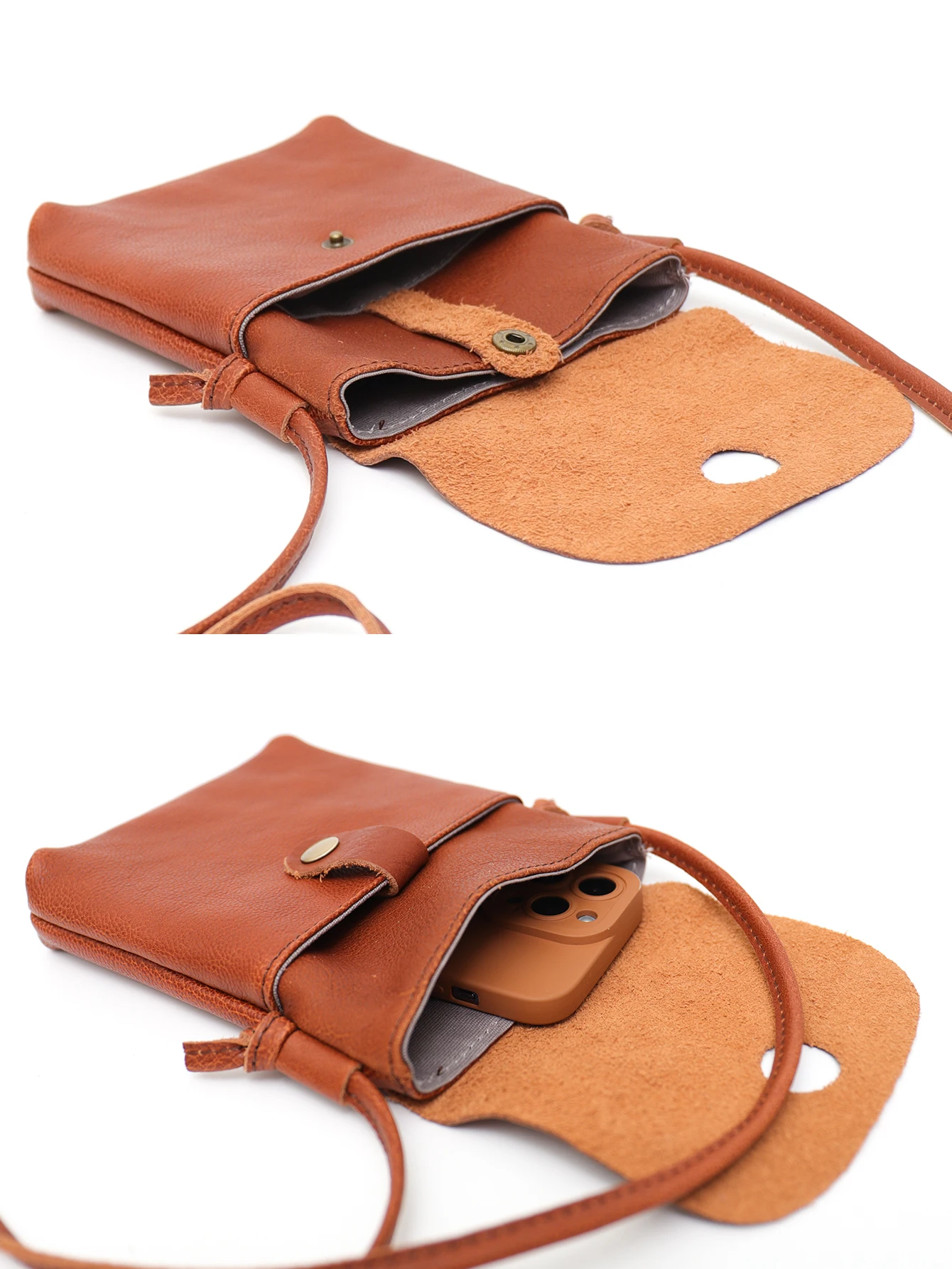 SC Natural Cowhide Flap Sling Bags Women Handmade Real Leather Shoulder Handbags Vintage Small Portable Cross Body Phone Purses