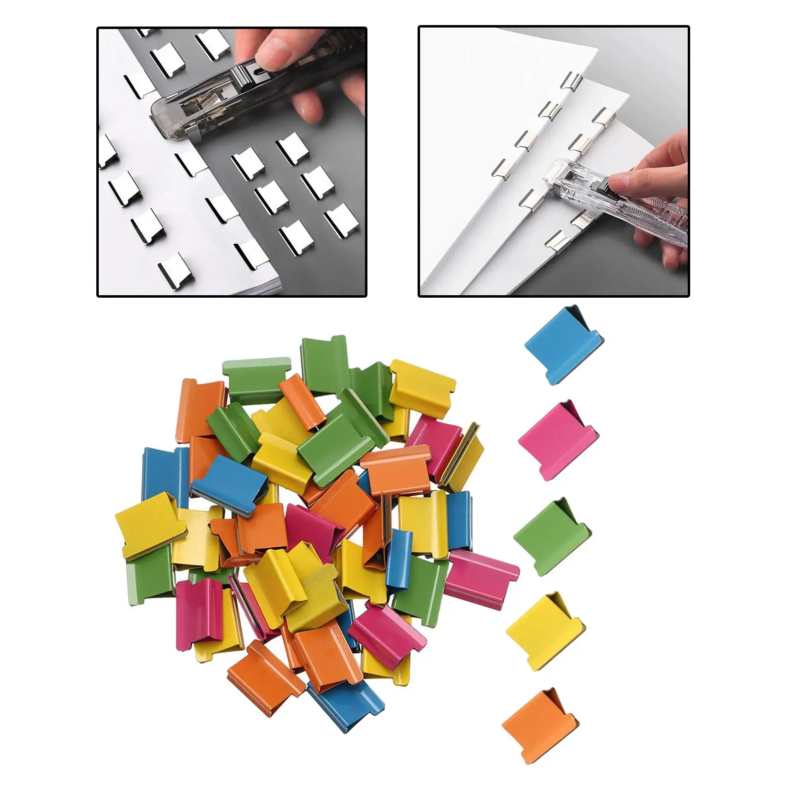 Clip de papel de mano, práctico encuadernación, portátil, multiusos, reutilizable para dormitorio, Clips multicolores