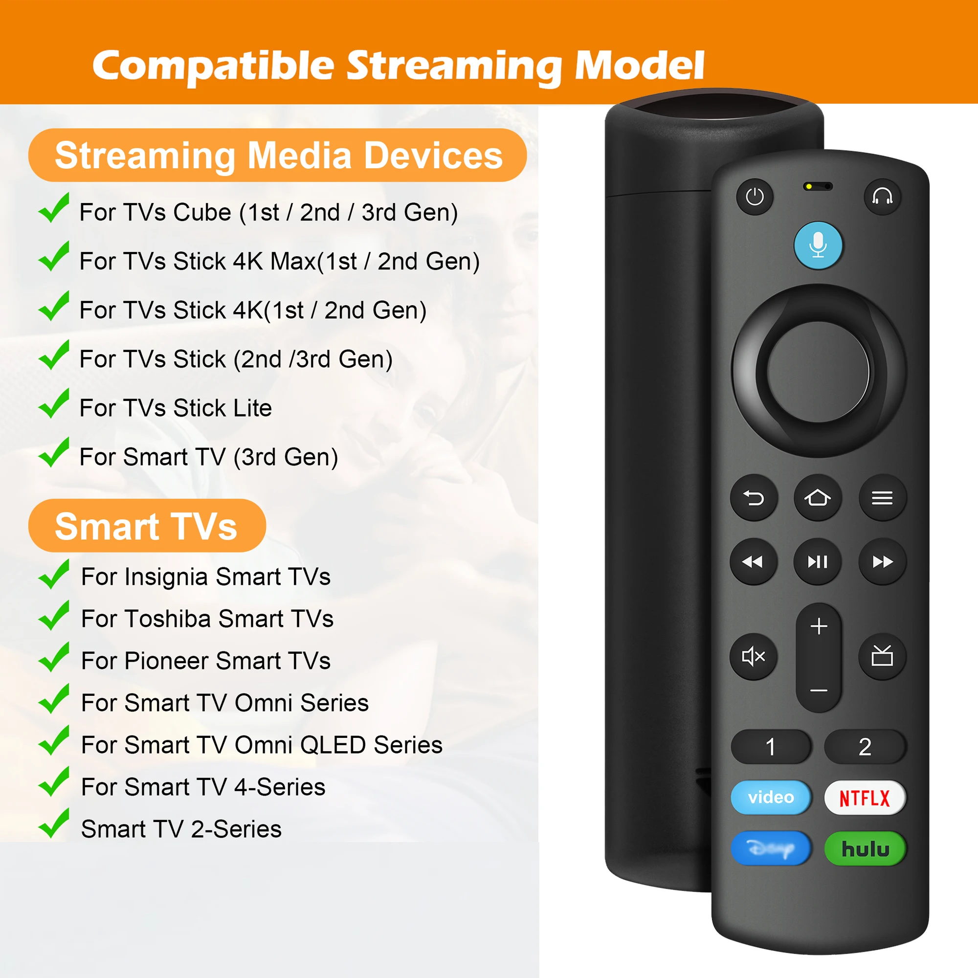 Voice Remote Control for Fire TV Stick TV Cube Fire TV Stick Lite Replacement Remote Control Smart TVs Voice Remote Control