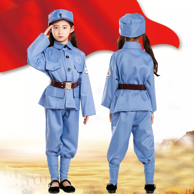 Military Women Uniforms The Eighth Route Army Uniform Red Guards Clothing New Fourth Army Suit Chorus Dance Costume Cosplay