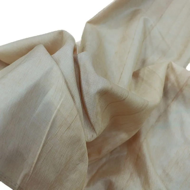 Natural color 80CM narrow width tussah silk fabric crafted by artisans ecological light luxury old