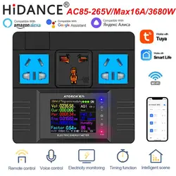 WIFI Max 16A AC 85-265V Power Meters Digital Wattmeter Energy Meter Watt Monitor Electricity Cost Measure socket analyzer