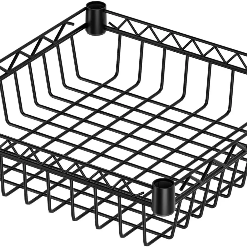 Prateleiras de armazenamento de arame metálico com rodas, 14x14x64,8, para cozinha, armário, lavanderia e organização de garagem, pretas