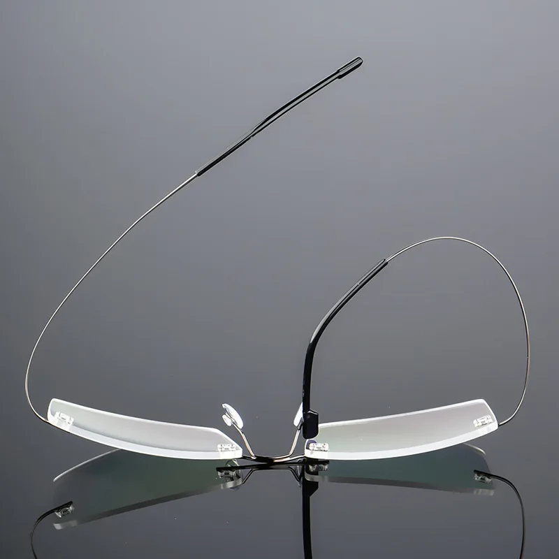 Titanium Alloy Ultra-Elastic Frameless Metal Glasses Frame for Men and Women, Rimless Myopia Prescription Glass Frames FJ868