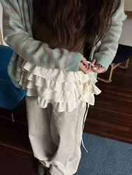 Women Milky White Skirt Fart Curtain Winter Short Skirt Cover Cover Short Dress High Waist Cake Skirt A-Line Clothing