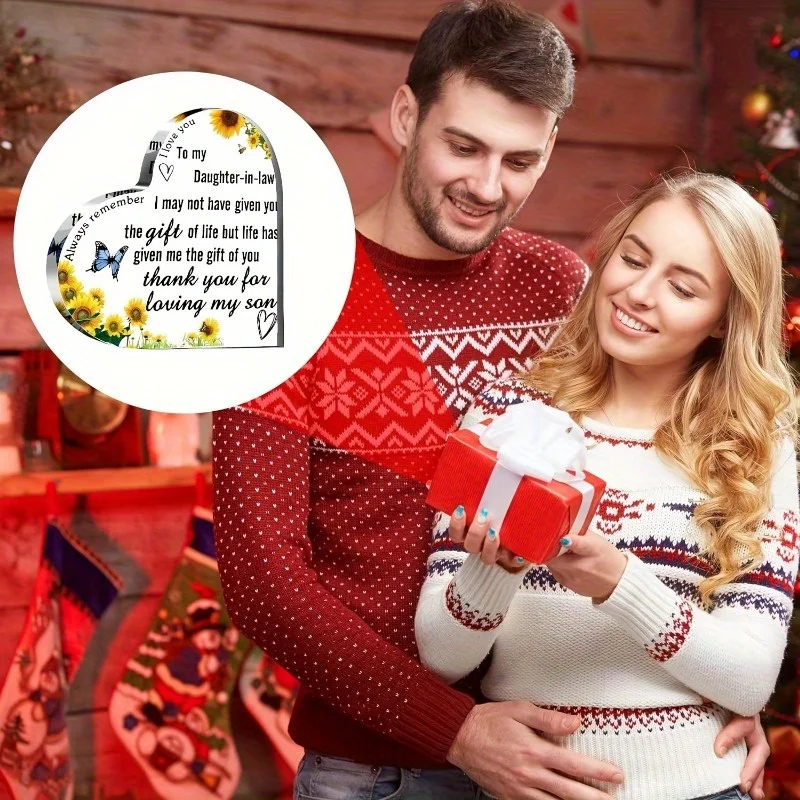 قلب أكريليك شفاف - هدية ملهمة لعيد الميلاد والزفاف للابنة والابن