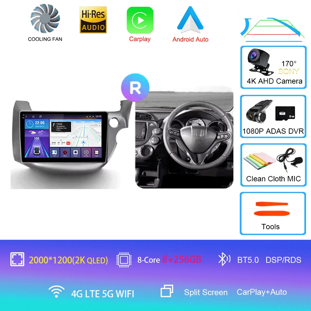 For Honda Jazz 2 GG 2008 - 2014 Fit 2 GE GP GE 2007 - 2014 GPS Car Radio Navigation Multimedia Video Player Stereo BT Android 16 image 3