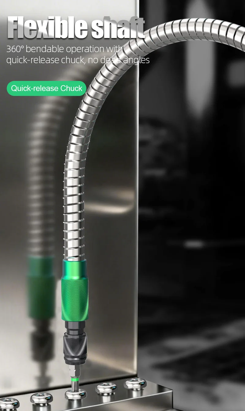 LAOA 90 ° /180 ° Bit-Eckadapter & Flexibler Schaft 1/4 Zoll Sechskant-Schlagschrauber-Winkeladapter für enge Räume Schraubendreher-Verlängerung – Detail 11