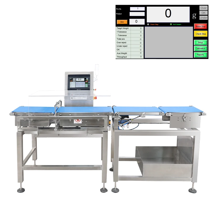 Karton Glas Fles Transportband Doos Checkweigher Automatische Online Check Weger Machine Met Rejector