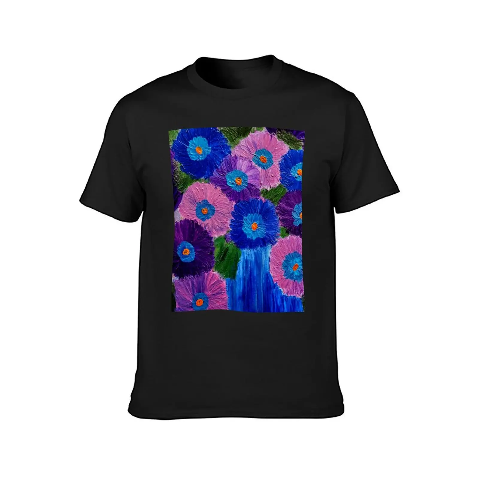 Pink and purple flowers a vintage glass vase T-Shirt sweat vintage clothes fitted t shirts for men