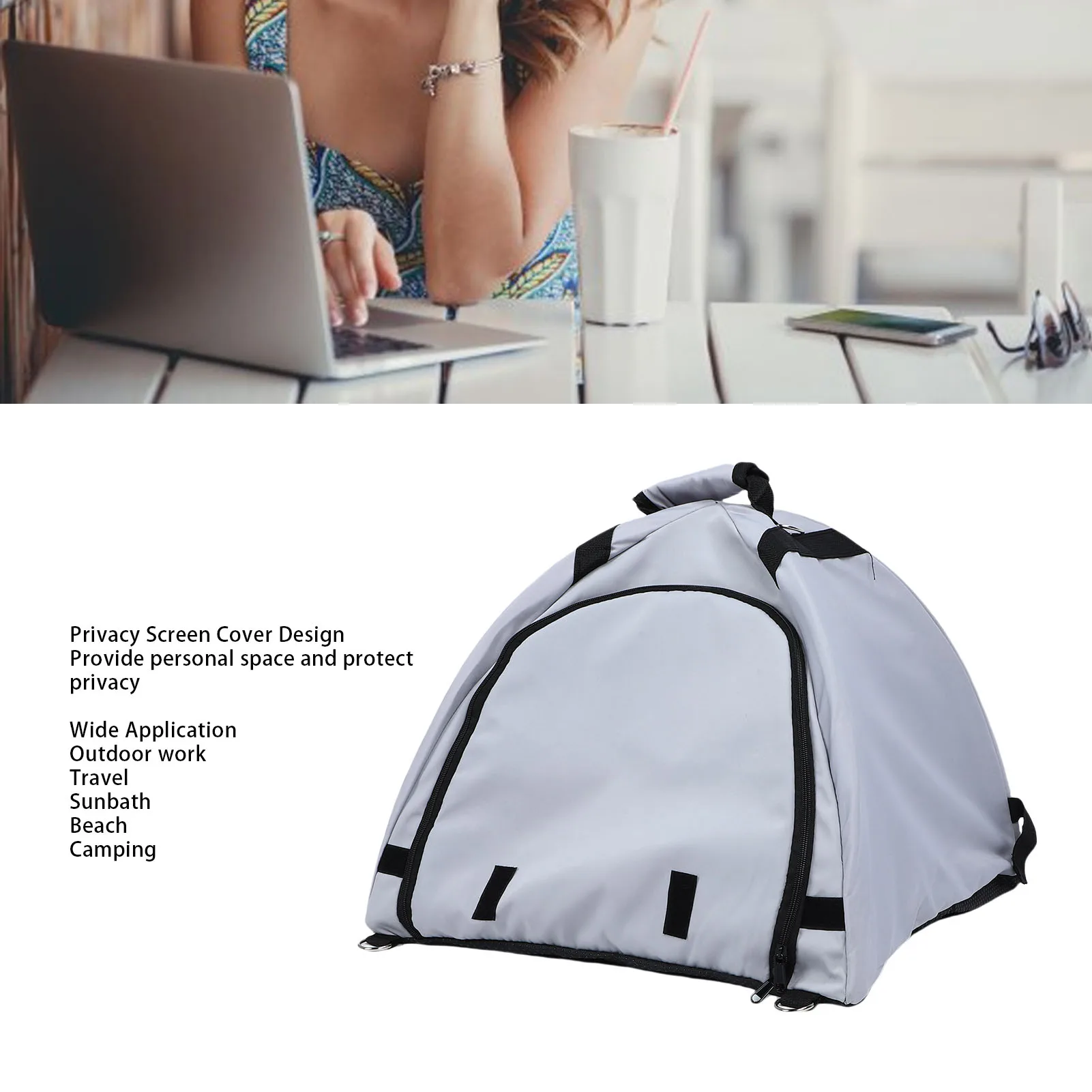 Laptop Privacy Hood Windproof Water Proof Portable Foldable Laptop Tent Oxford Cloth Anti Glaring for Beach