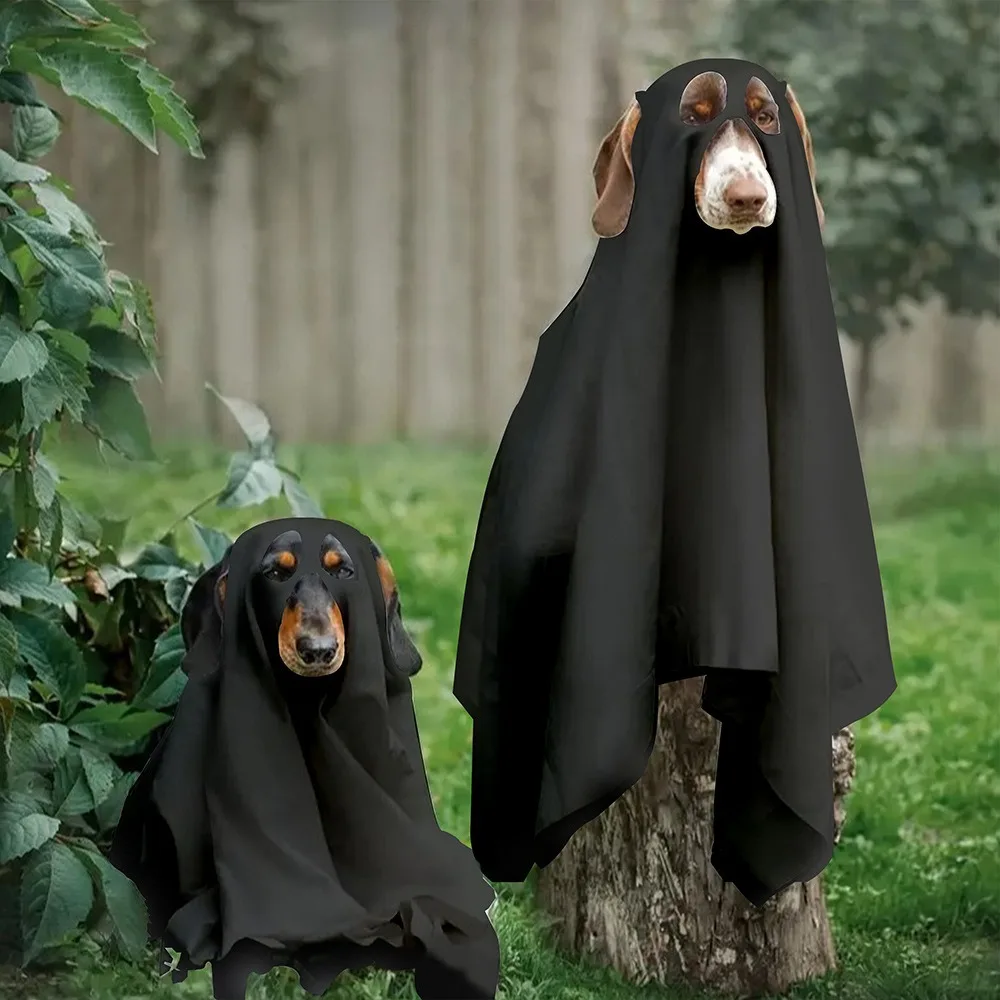 

Pet Transformation Costume Breathable Dog Ghost Cape Decorative Soft Ghost Dog Cloak Scary Cat Halloween Capes Photo Props