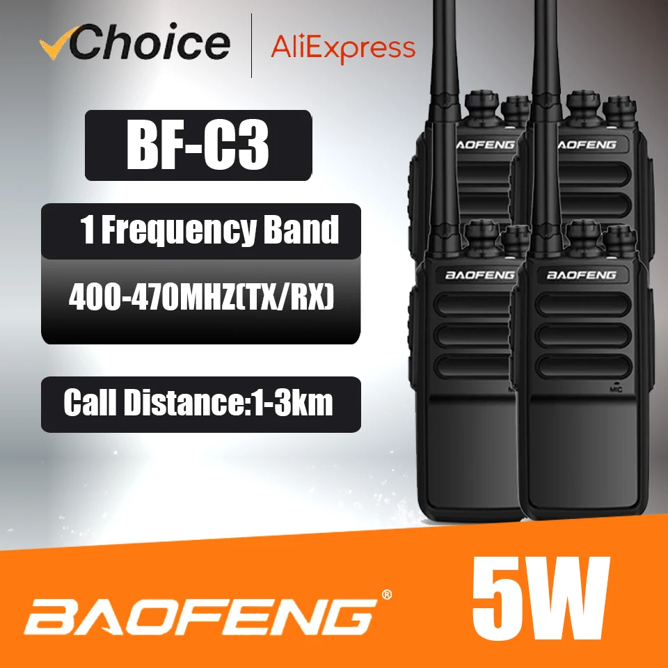 Baofeng Official Store BF C3 4Pcs FRS/PMR Hiking Mini Two Way Radio 2 Watt Walkie Talkie for Christmas Gift