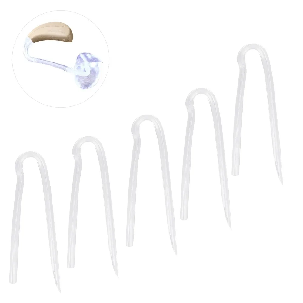 10Pcs Flexible Hearing Aid Tubes 3.3x2.0mm Replacement Hearing Aid Tubing PVC Clear Preformed Sound Tube For BTE Hearing Aids