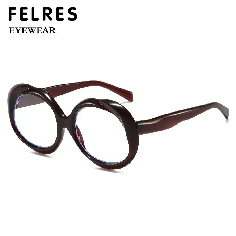 Large Frame Oval  Anti Blue Light Reading Glasses Women Finished Clear Lens Fashion Prescription Glasses Customizable Diopter