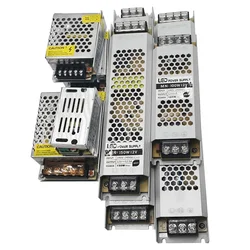 Ultra thin LED power supply, 60W 120W 180W 200W 300W 400W LED strip driver AC190-240V to DC 12V 24V lighting transformer