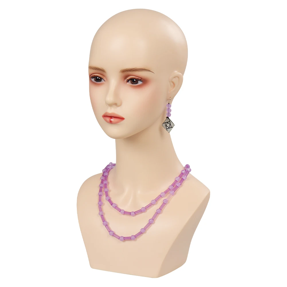 Boucles d'Oreilles de Princesse Asha pour Femme et Fille, Collier Violet, Accessoires de Costume de Carnaval d'Halloween