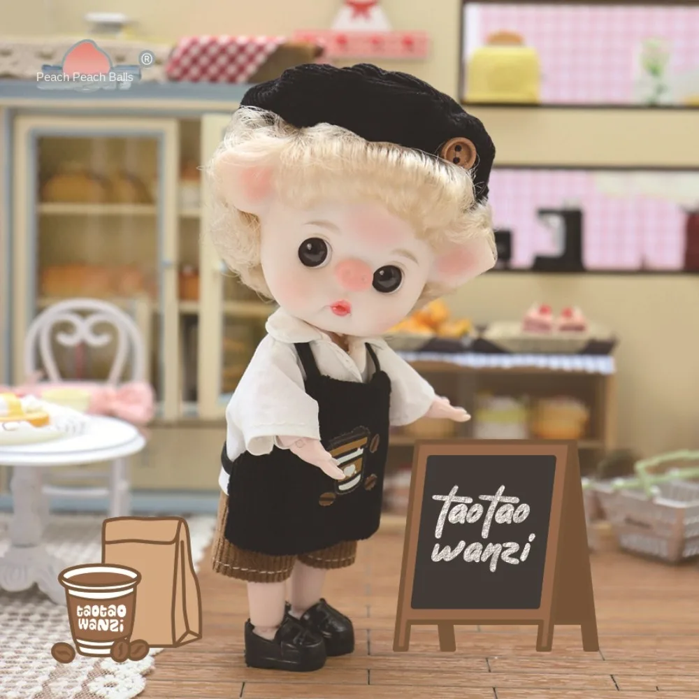 Pig Nose Big Eyes Toys Dolls Ball Jointed Body Barista Cartoon Baker Bjd Doll Lovely Mini Cute Bjd Anime Doll Playhouse Doll