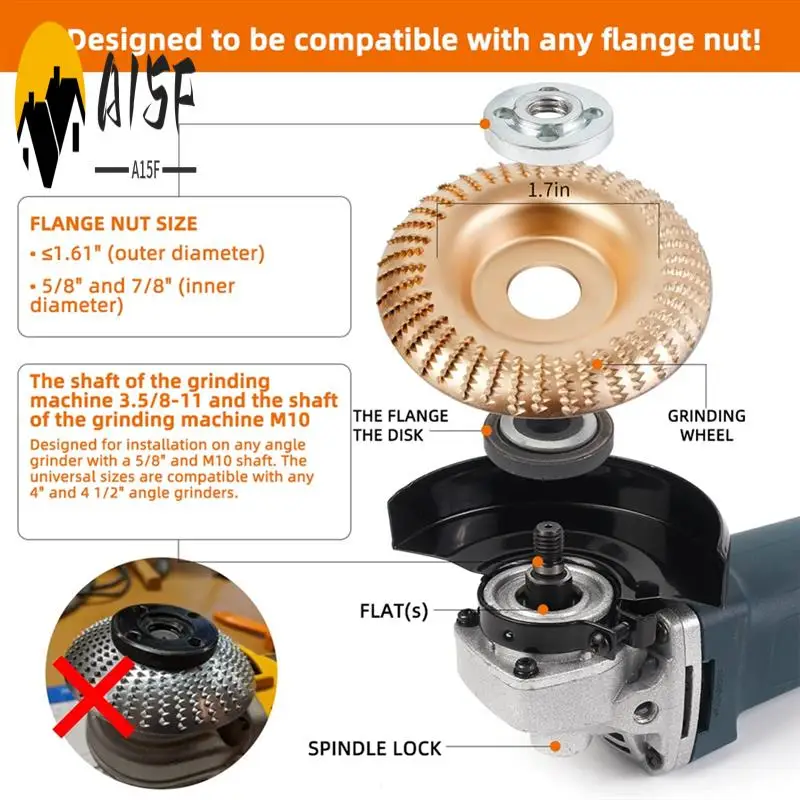 

A15F-5 Pcs Wood Grinding Polishing Wheel Rotary Disc Angle Grinder Wood Carving Set Sanding Wood Tool Abrasive Disc Tools