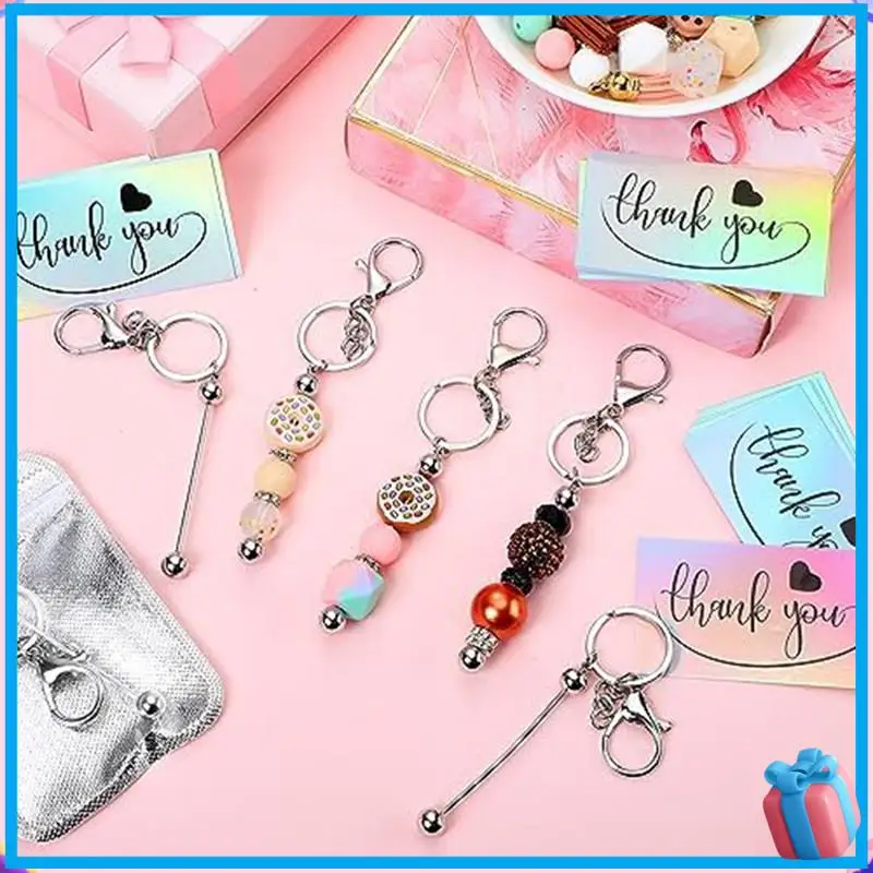 

Discount DIY Keychain Beadable Keychain Bar Resealable Bags For DIY Craft Keychain Projects Pendant Gift