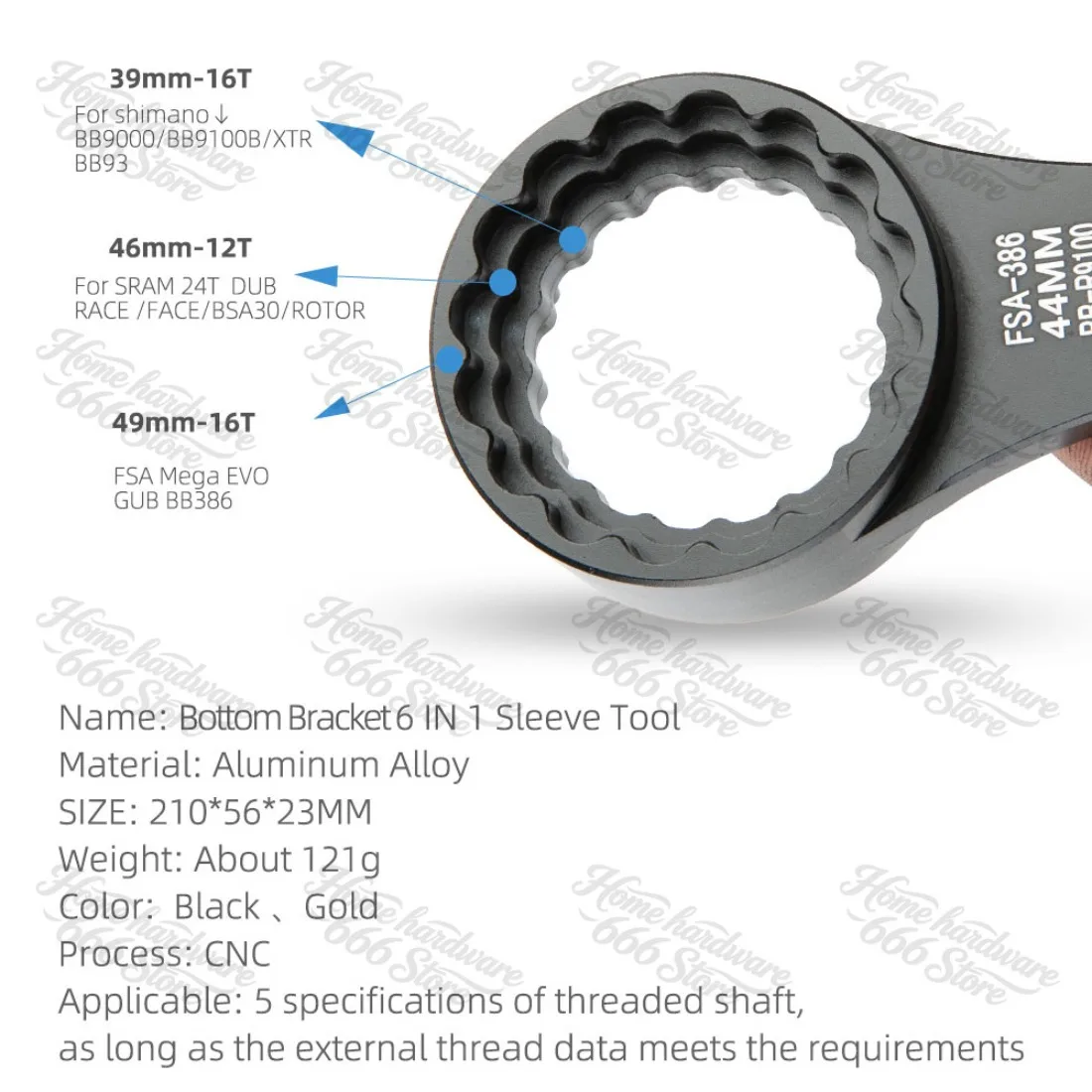 6 in 1 BB Wrench DUB Bike Bottom Bracket Remover Tool for BB51 BB52 BB91 BSA 68 73 BBR60 MT800 BB386 XTR M9100 Crank Arm Tools