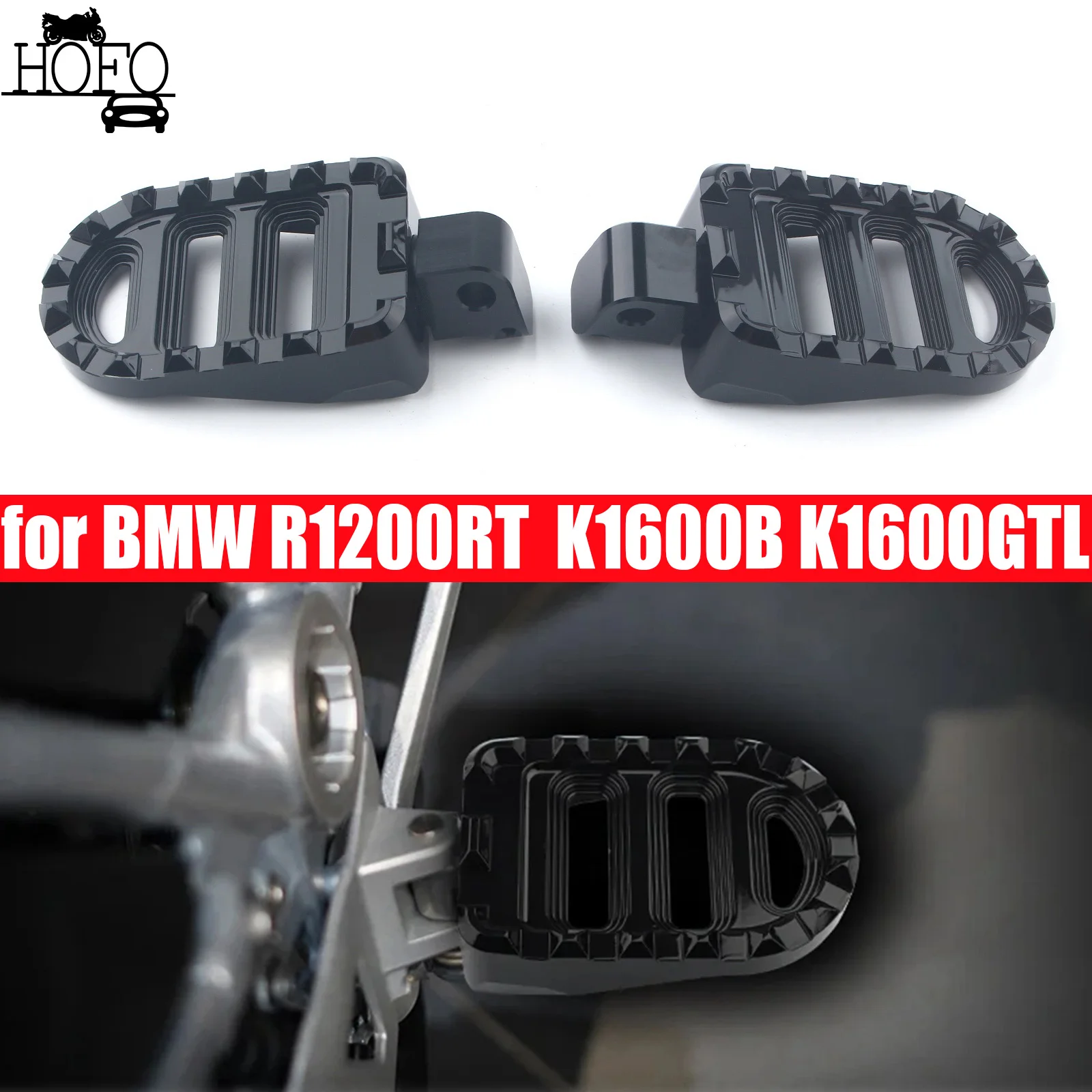 

Motorcycle Front Rider FootPegs Footrests Enlarge Foot pedal fit for BMW R1200RT/R1250RT/K1600B /K1600