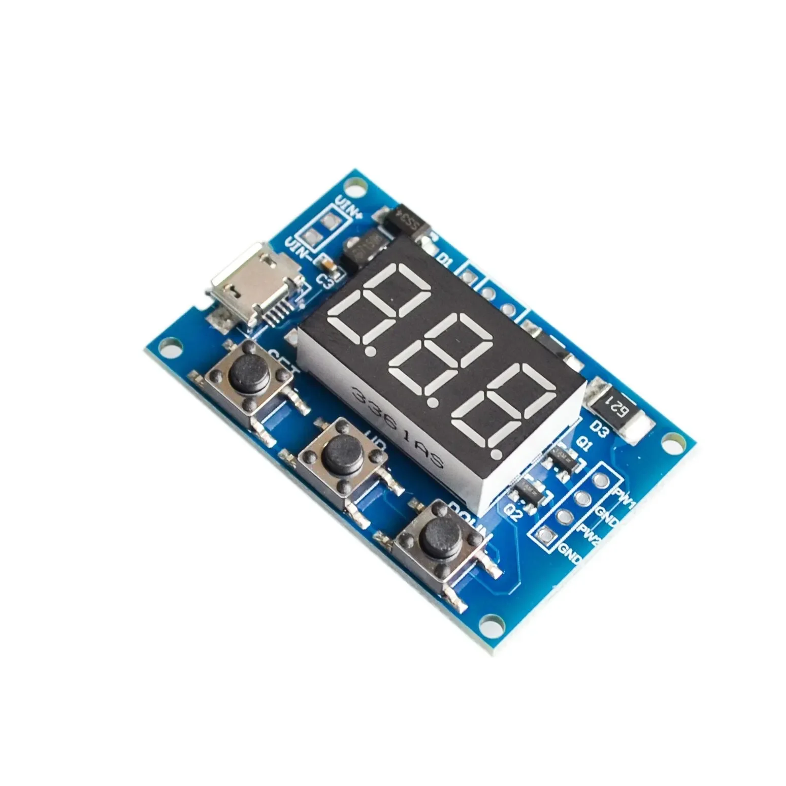 DC 5-30V Micro USB 5V Power Independent PWM Generator 2 Channel Dual Way Digital LED Duty Cycle Pulse Frequency Board Module