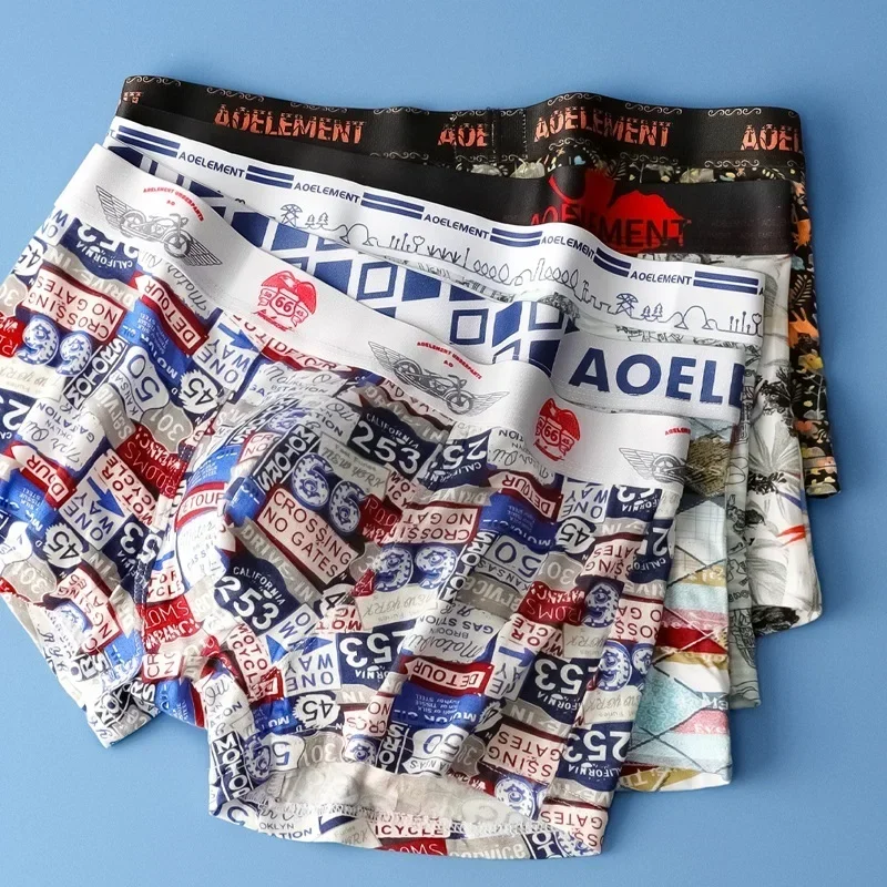 

5 шт. мужские трусы, модальные боксеры, сексуальные принты, боксеры, модная молодежь, дышащие шорты
