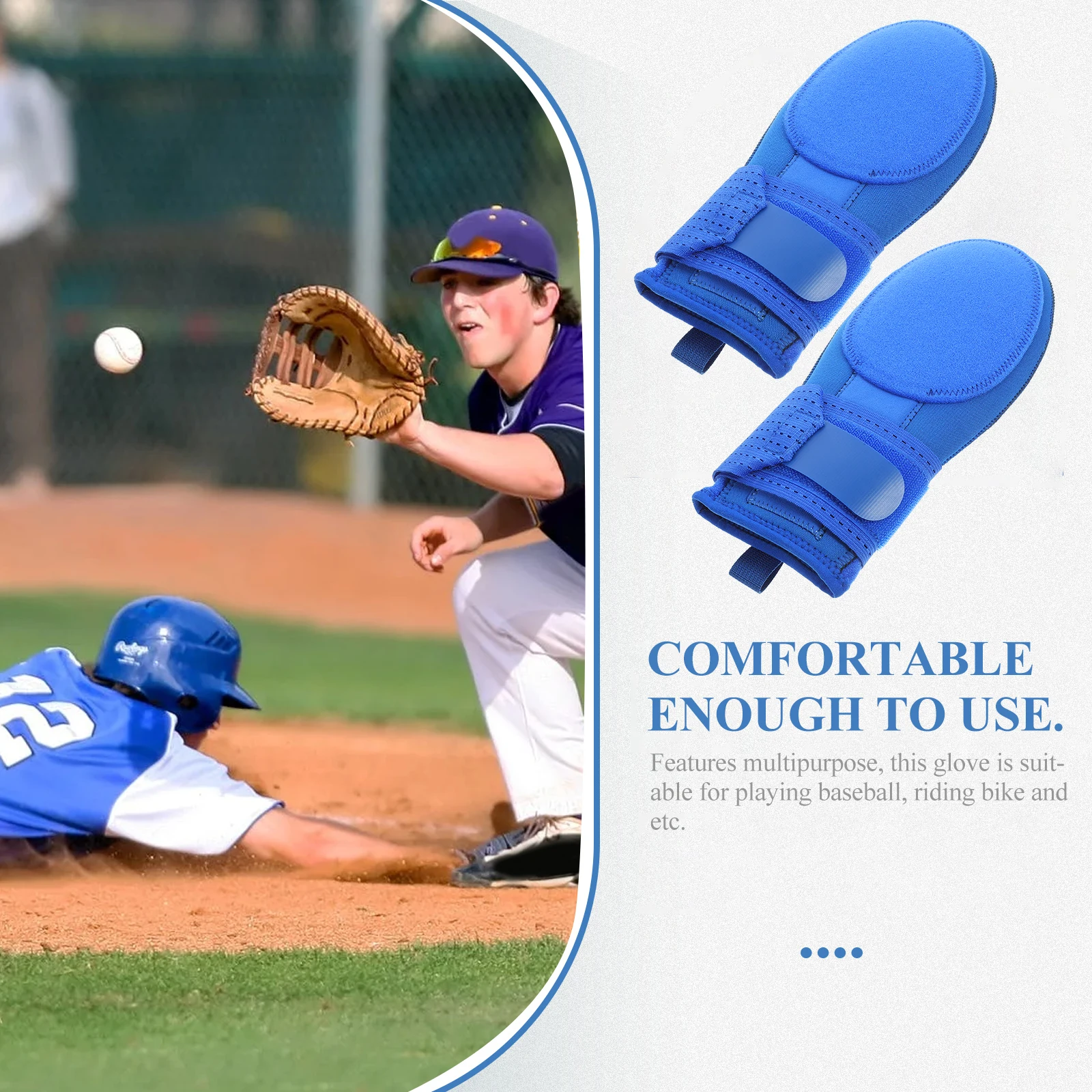 

Protective Sliding Gloves Adult Baseball for Men Running Youth Mitt Blue Ok Cloth