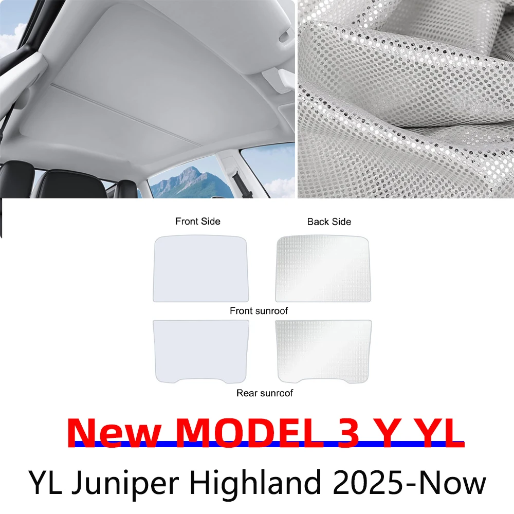 for Tesla Model Y L YL 2026 Roof Sunshade Glass Sunroof Shading Model Y Juniper Anti-UV Protection Cover M3 Highland Accessories