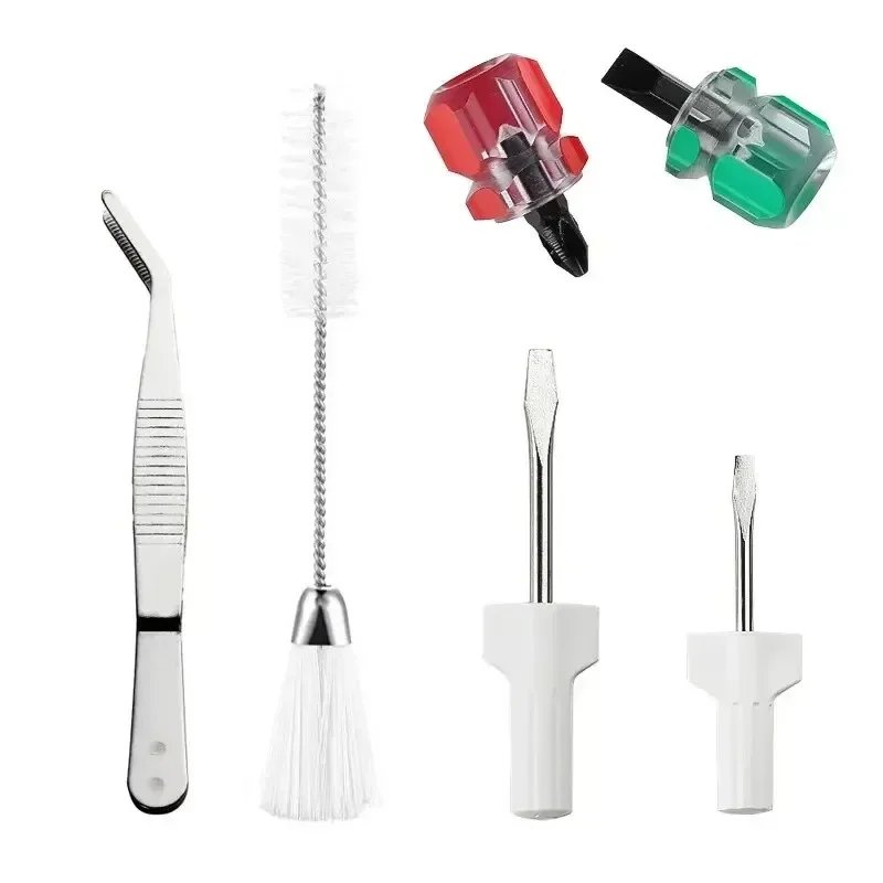 6-in-1 Sewing Machine Cleaning & Repair Tool Kit (Tweezers/Brush/Screwdriver) for DIY Maintenance - Household/Industrial Use