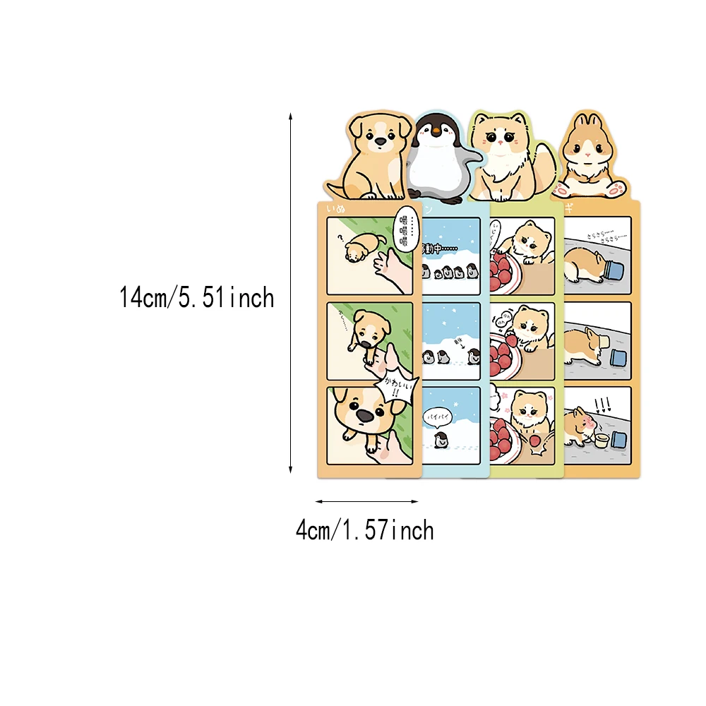 30PCS Cute Pet Comic Bookmark Decoration High Beauty Creative Reading Tags Annotations DIY Bookmarks