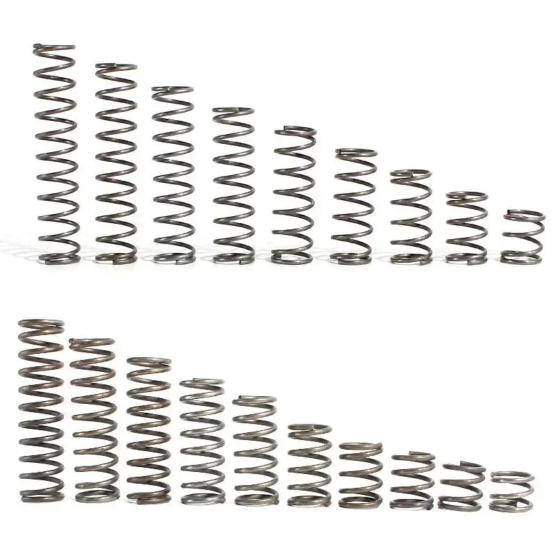 Cremeily 10 peças mola de compressão tipo y 61mn mola de pressão de aço diâmetro do fio 0.1mm-1mm comprimento 10mm