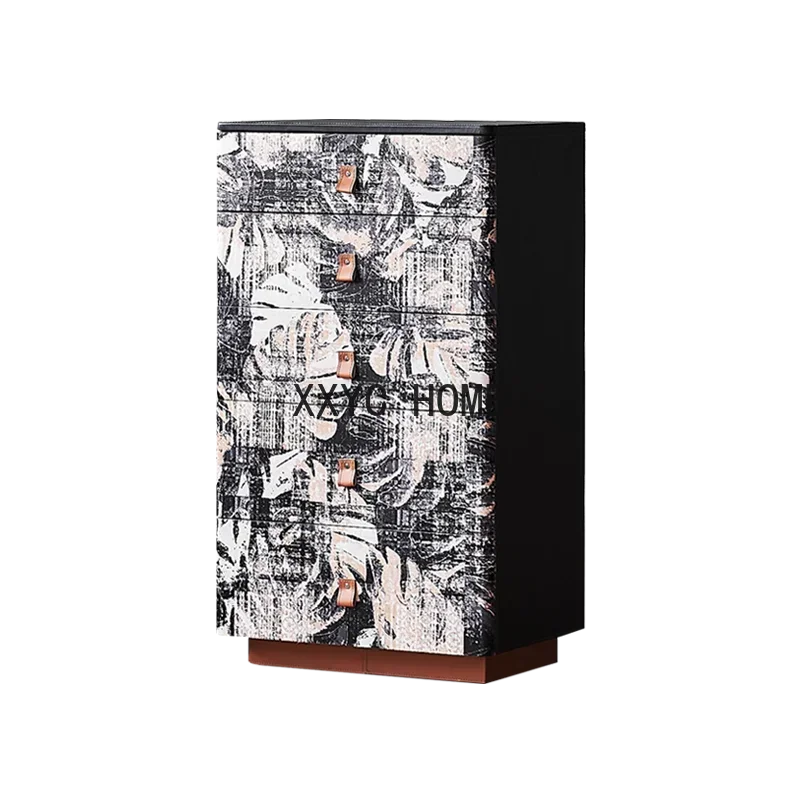 

Chest of Drawers/Italian Light Luxury/Leather Chest of Drawers Restaurant Home Side Cabinet