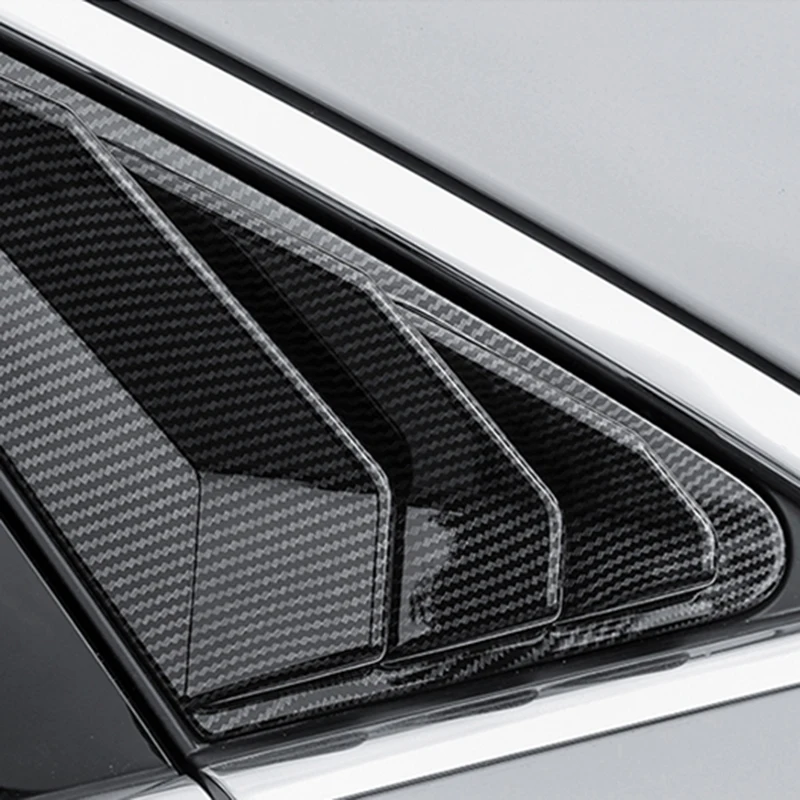 For Audi 17 - 20 A4 B9 Car Rear Window Triangular Shutters Blind Shades Louver Frame Glass Sill Molding Cover Sticker Trim