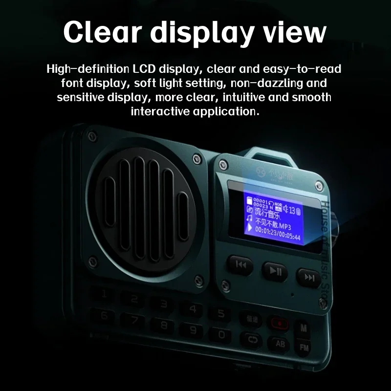 BV810-altavoz inalámbrico estéreo con Bluetooth, dispositivo con doble bocina, Radio FM portátil con pantalla LCD, compatible con auriculares de grabación, entrada USB, TF/MP3