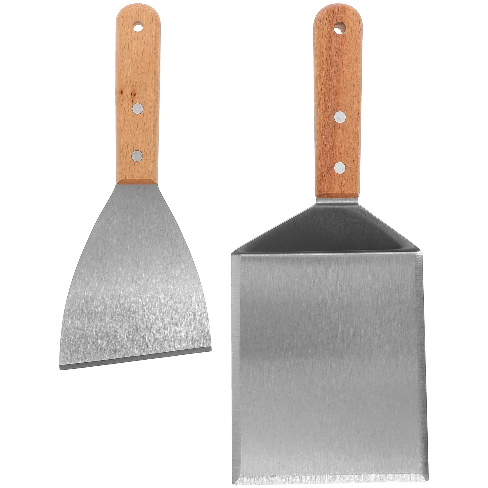 

2Pcs Stainless Steel Spatula Set for Griddle Long Burger Turner Pancake Flipper Bbq Grill Cooking Tools Kitchen Utensils