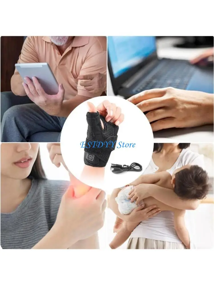 G6DE USB Electric Heated Wrist Pad for Women and Men Wrist Heating Pad with 3 Heat Setting Heated Wrist Wrap Wrist Heating Pad