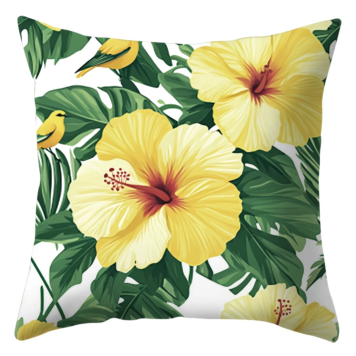 Tropical plant parrot pattern digital printing pillow cover Short plush Suitable living rooms bedrooms sofas throw cushion cover