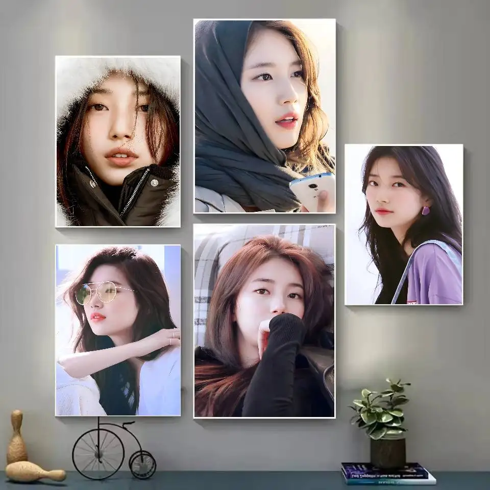ملصق فني على شكل نجمة Suzy Bae Sue Ji مع مطبوعات هدية تزيين غرفة النوم وغرفة المعيشة