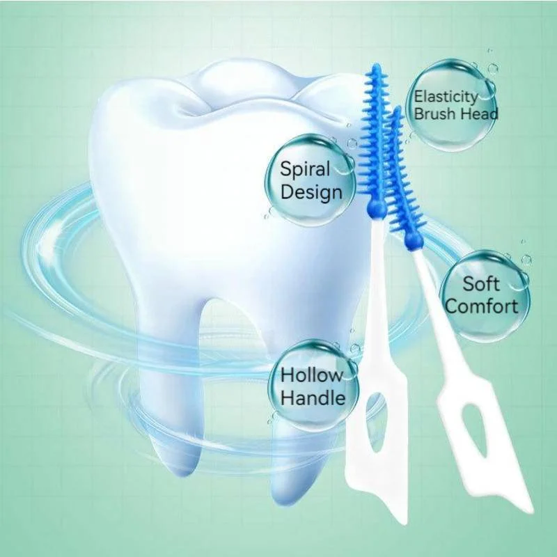 Brosse Interdentaire Élimine les citrouille et la Plaque Dentaire, Outil d'Hygiène Buccale, Cure-Dents à Double Extrémité, Nettoyeur de Gomme, Soins