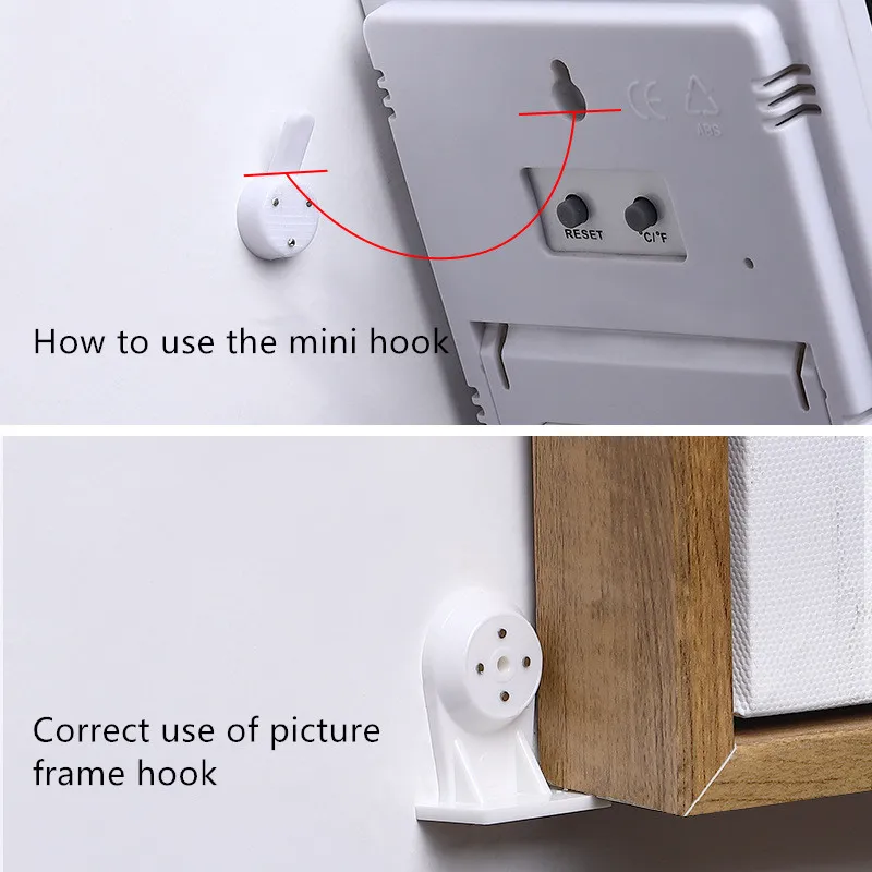 20PCS MultiFunction White Painting Photo Plastic Nail Plastic Hanging Hanger Home Decor Wall Hooks Photo Clock Picture Frame