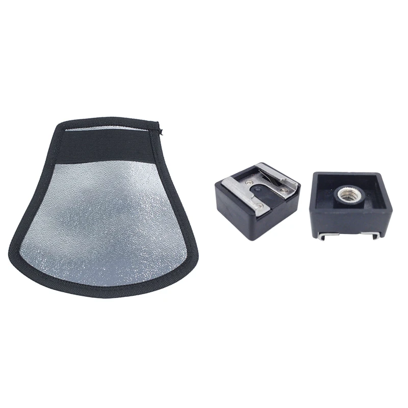 

Новый-1X рассеиватель вспышки серебристого/белого отражателя для Nikon Speedlite SB-600, SB-800 и 2 шт. адаптер для крепления вспышки с горячим башмаком