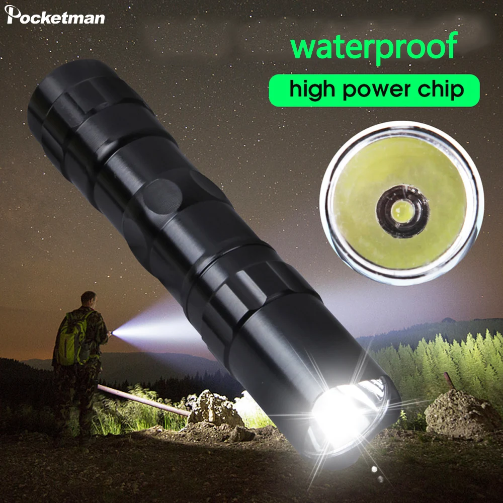 Portable Mini LED Flashlight Ultra Bright High Lumens Handheld Pen Light uses AA batteries Torch for Camping Outdoor Emergency