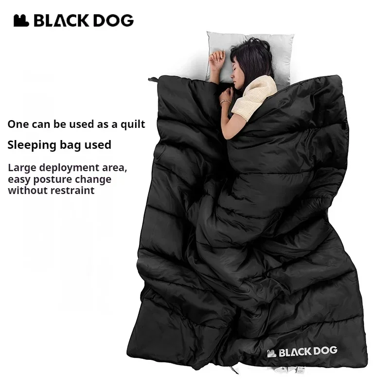 Naturehike BLACKDOG Envelope Sleeping Bag Ultralight Spring AutumnCamping 210T Cotton Travel Sleeping Bag Quilt Adult Splicing